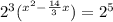 2^{3}( ^{x^{2}-\frac{14}{3}x})=2^{5}