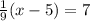 \frac{1}{9}(x-5)=7
