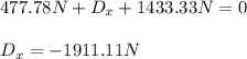 477.78N+D_x+1433.33N=0\\\\D_x=-1911.11N