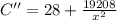 C''= 28+\frac{19208}{x^2}