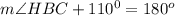 m\angle HBC+110^0=180^o