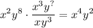 $x^{2} y^{8} \cdot \frac{x^{3} y^{?}}{x y^{3}}=x^{4} y^{2}