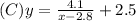 (C)y=\frac{4.1}{x-2.8} +2.5