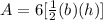 A=6[\frac{1}{2}(b)(h)]