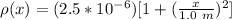 \rho (x) =(2.5*10^{-6})[1+(\frac{x}{1.0 \ m})^2]