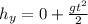 h_y=0 + \frac{gt^2}{2}