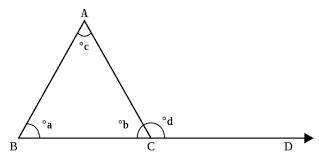 Which is a true statement about an exterior angle of a triangle?