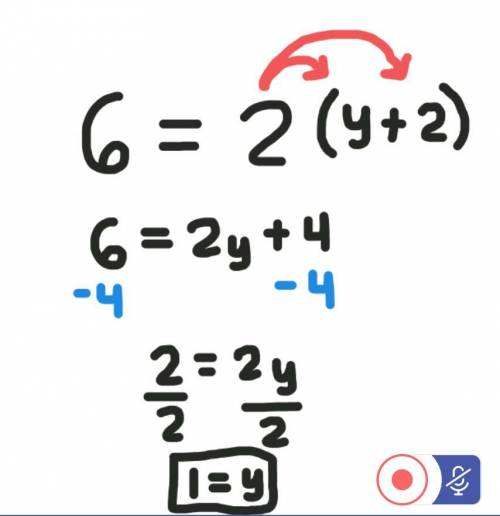 6=2(y+2) please help me