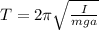 T = 2\pi \sqrt{\frac{I}{mga} }