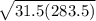 \sqrt{31.5(283.5)}