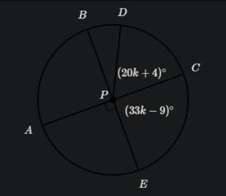 In the figure below, \overline{AC} AC start overline, A, C, end overline and \overline{BE} BE start