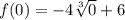 f(0)=-4 \sqrt[3]{0}+6