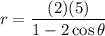 $r=\frac{(2)(5)}{1-2 \cos \theta}