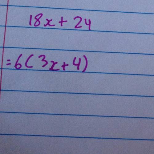Write an expression equivalent to 18x+24 .