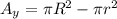 A_y= \pi R^2-\pi r^2