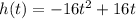 h(t)=-16t^2+16t