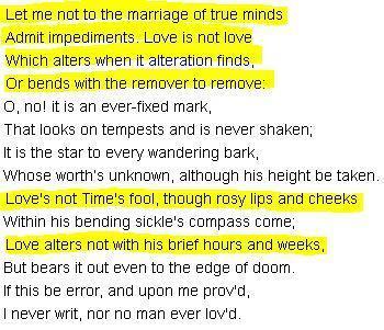 Select the correct text in the passage. which pair of lines in william shakespeare's sonnet 11