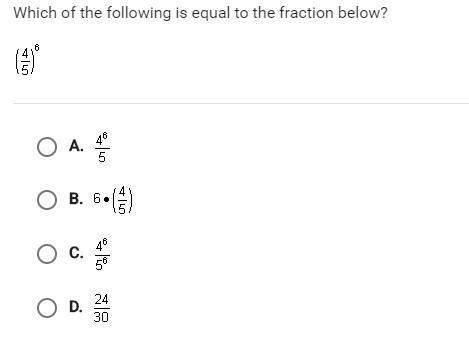 *apex* which of the following is equal to the fraction below?