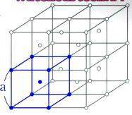 As in the figure displayed, the crystalline structure known as a body-centered cubic unit consists o