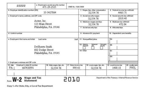 Deshawn smith's w-2 form is shown below. how much did deshawn have withheld from his yearly pay for