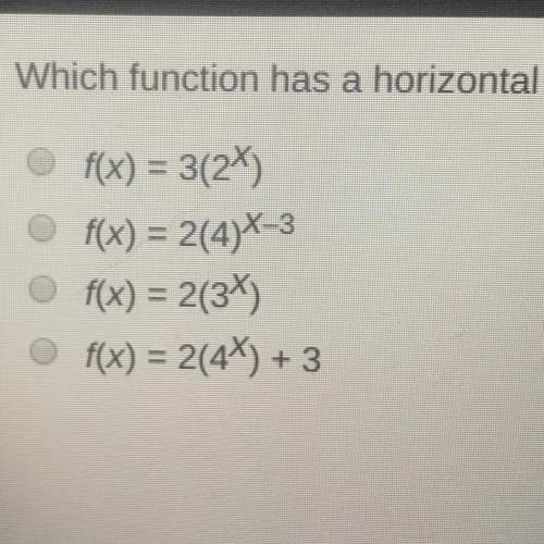 Which function has a horizontal asymptote of y=3