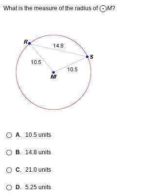 What is the measure of the radius of circle m? see picture