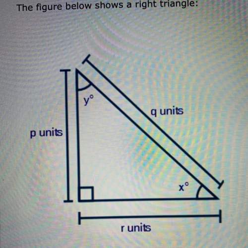 The figure below shows a right triangle:  what is r/q equal to (6points)  a