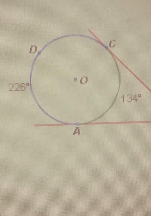 In diagram below, ab and bc are tangent to o. what is the measure of abc. a. 46b.6