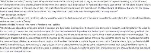 Select the correct text in the passage. which sentence in this excerpt from sir arthur conan d