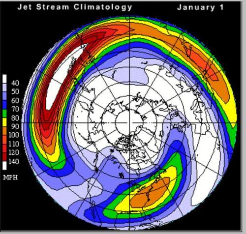 explain why the jet stream looks so different in picture one and picture two. refer to the t
