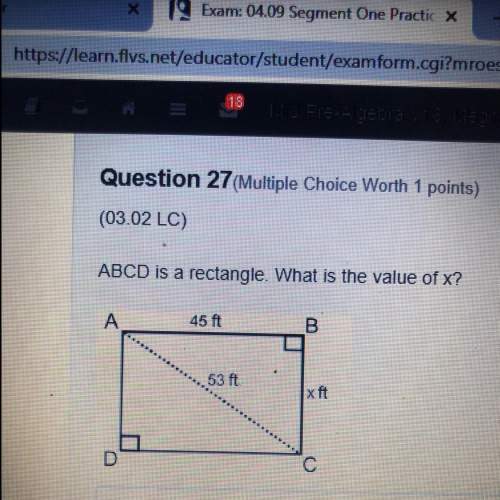 Abcd is a rectangle. what is the value of x?