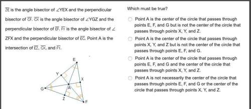 Ze is the angle bisector of measure yex and the perpendicular bisector of gf, gx is the angle bisect