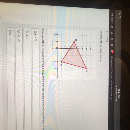 If triangle abc is reflected over the x axis which of the following shows the coordinates for point