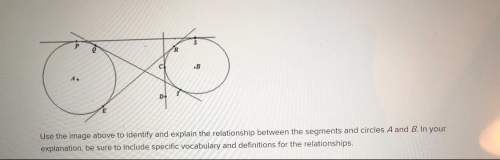 Use the image above to identify and explain the relationship between the segments and circles a and