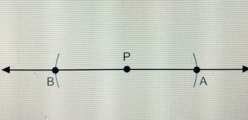 Which step should be taken next to construct a line through point p perpendicular to line ba?