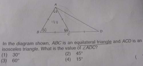 in the diagram shown, abc is an equilateral triangle and acd is anisosceles triangle. wh