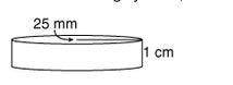 for the following cylinder, what is the area of the two bases in square centimeter
