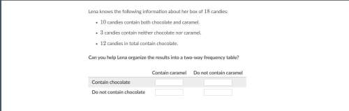 Answer !  lena knows the following information about her box of 18 candies: 10 candies contai