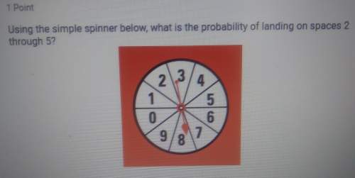 Using the simple spinner below, what is the probability of landing on spaces 2 through 5?
