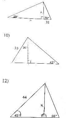 Can anyone me with these problems? it is to find the area of the triangles.