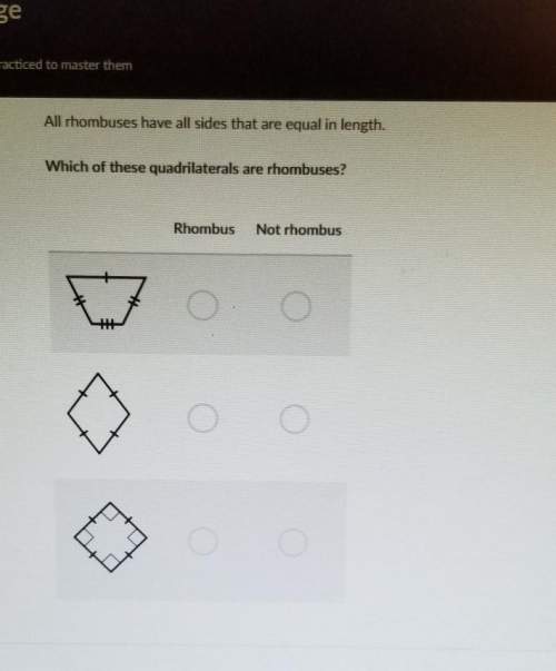 All rhombus have all sides that are equal in length but which one are rhombus or not. need on this.