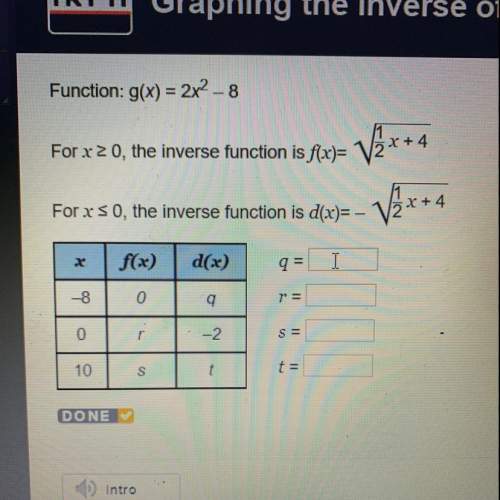 Ineed to find q, r, s, t  the function is g(x)=2x^2-8
