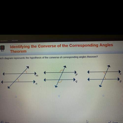 Which diagram represents the hypothesis of the converse of corresponding angles theorem?