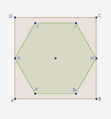 Regular hexagon fghijk shares a common center with square abcd on a coordinate plane. || . across wh