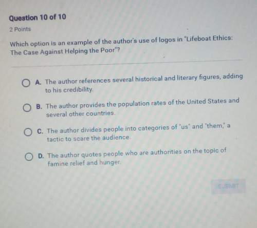 Which option is an example of the author's use of logos in lifeboat ethics the case against the poo