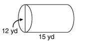 what is the volume of the following cylinder? do not round your answer. (use 3.14