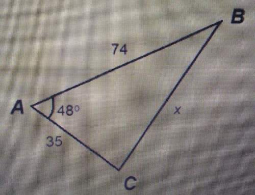 Find the value of x using the laws of cosines..