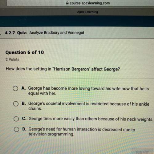 How does the setting in "harrison bergeron" affect george?