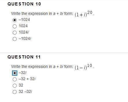 Iknow that these answers are correct, but i don't understand how to get it using the de moivere theo