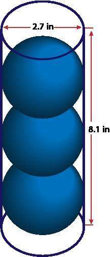 (06.04 mc)  a cylindrical container that contains three balls that are 2.7 inches in dia